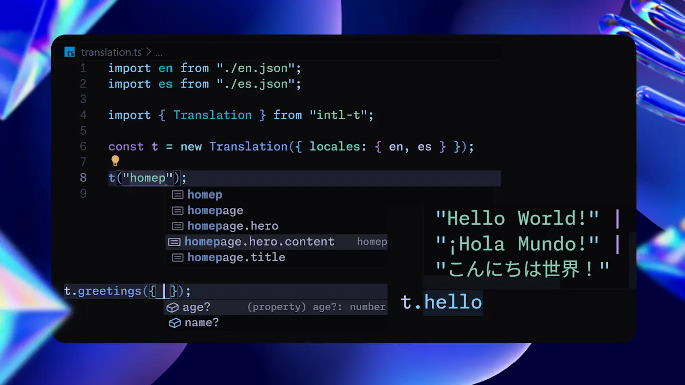 Intl-T Developer - A Fully-Typed Object-Based i18n Library
